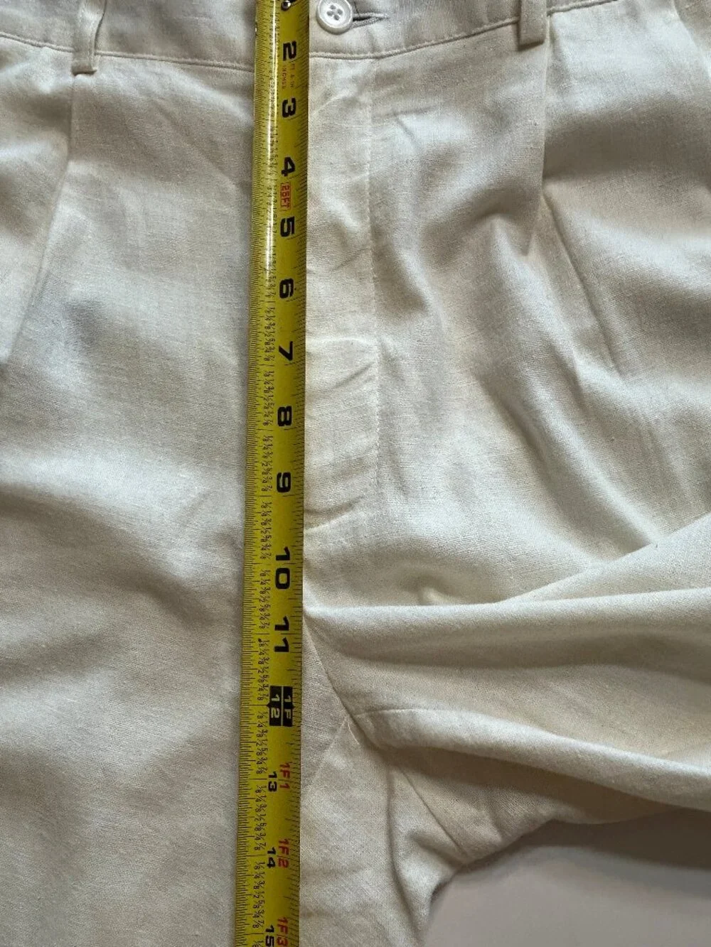 Alan Flusser 36x32 100% Linen Ivory Wide Leg Pants Old Money Coastal Grandpa